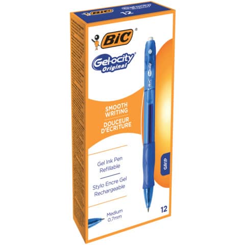 Penna gel a scatto BIC Gel-ocity 0,7 mm blu 829158